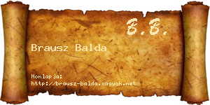 Brausz Balda névjegykártya